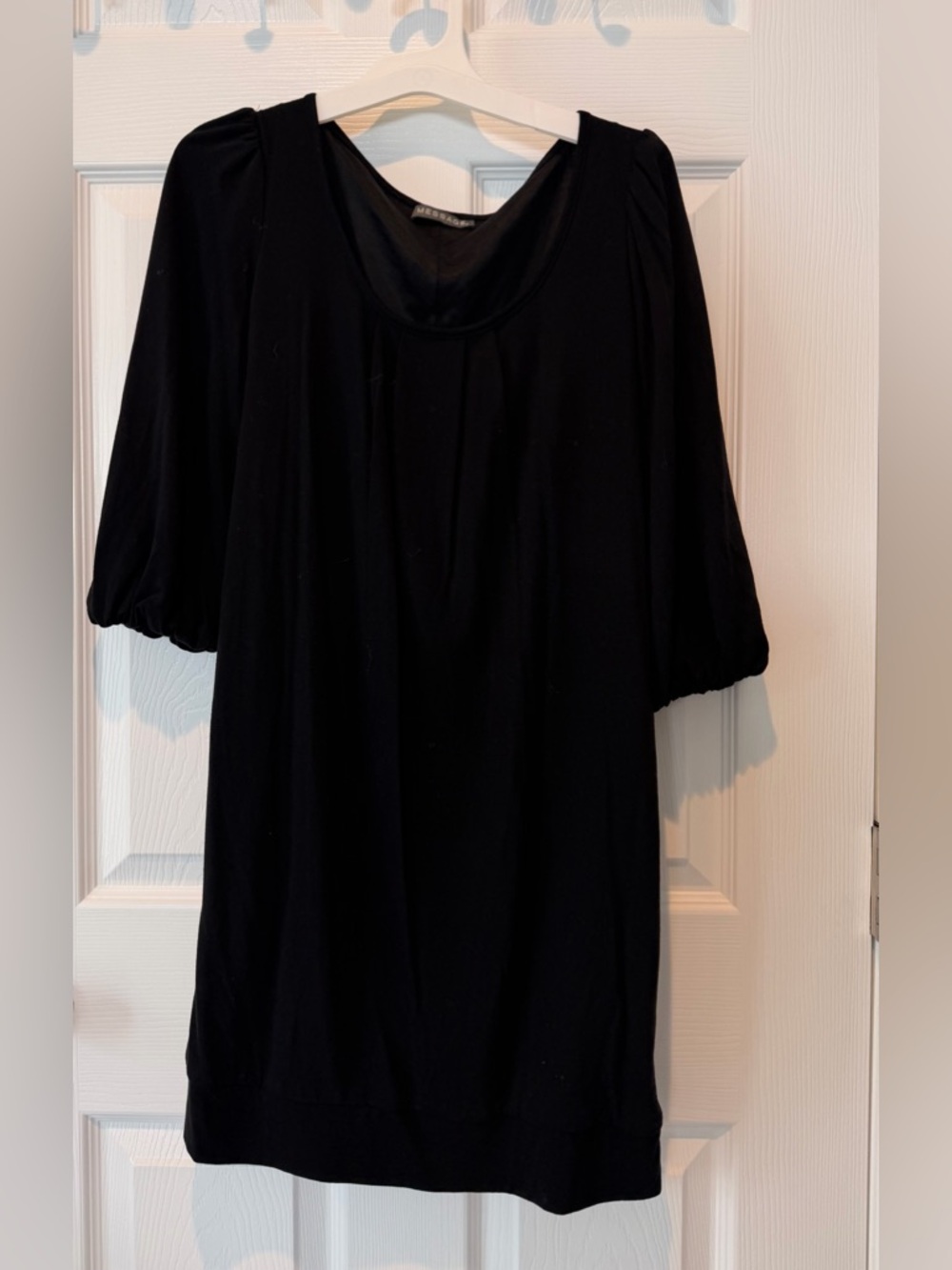 Black Mini Dress with Puff Sleeves